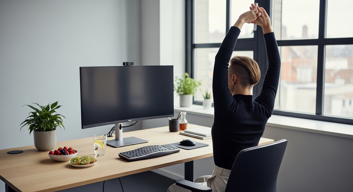 how to stay healthy while working long hours at a desk job