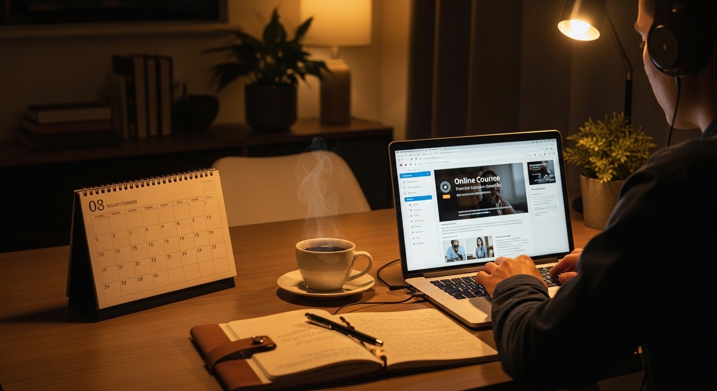 how to study online while working full-time